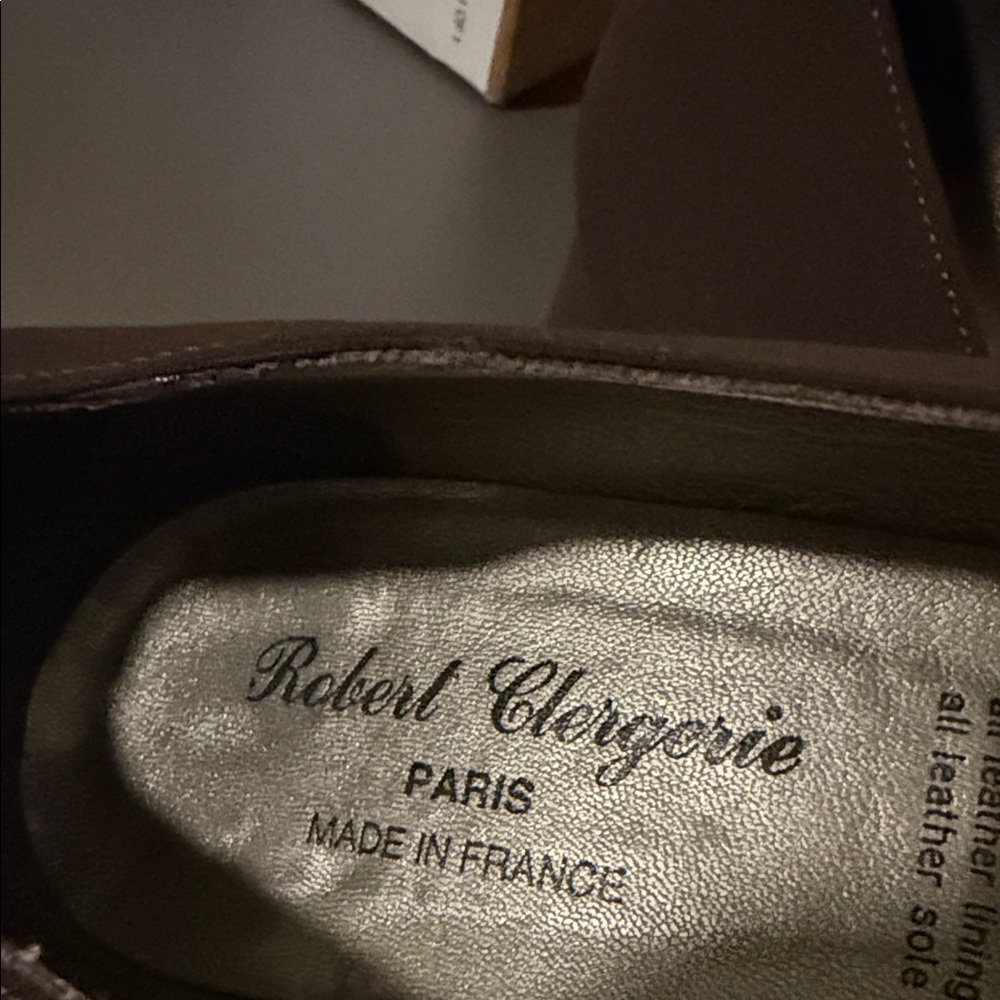Robert Clergerie Chocolate Brown Square-Toe Block Heel Pumps - Picture 2 of 11